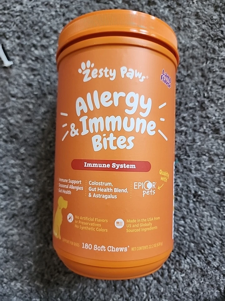 Zesty Paws Allergy & Immune Supplement for Dogs, Lamb Flavor 180ct