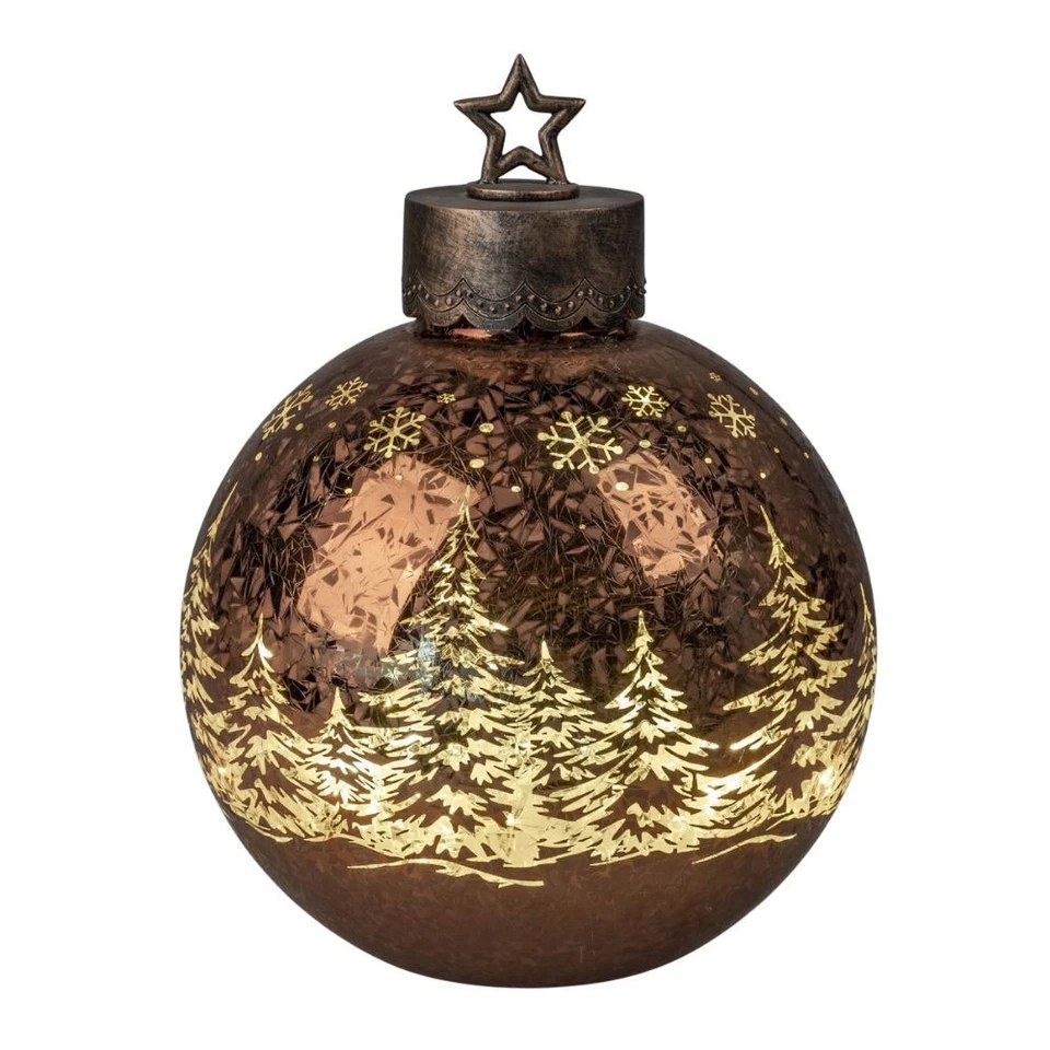 Objeto decorativo LED bola FROSTY WINTERWALD H. 29 cm vidrio marrón Formano W25