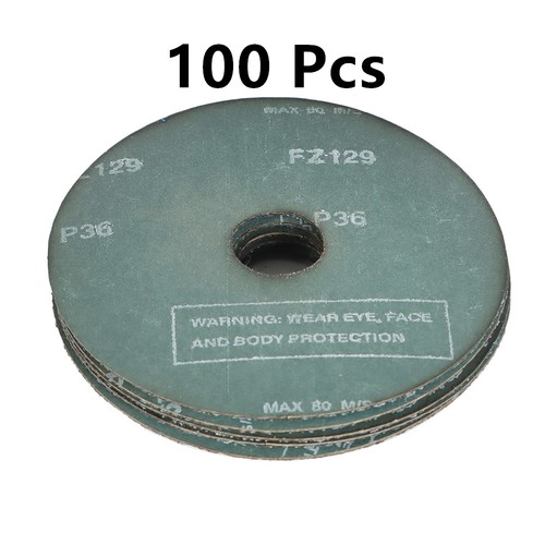 100 Pack 36 Grit 4.5Inch x7/8Inch Zirconia Resin Fiber Sanding & Grinding Discs - Picture 17 of 18