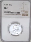 1961 Washington Quarter NGC PF69 = A Bright SILVERY 25c  BOOK VALUE = $100