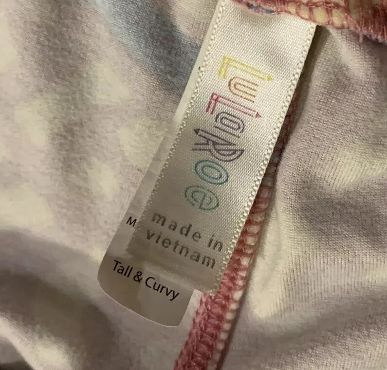 Leggings Lularoe Rosa Claro Azul Estampado Zig Zag Elastizados Pierna Ajustada Altos y Curvilíneos Foto 4 de 4