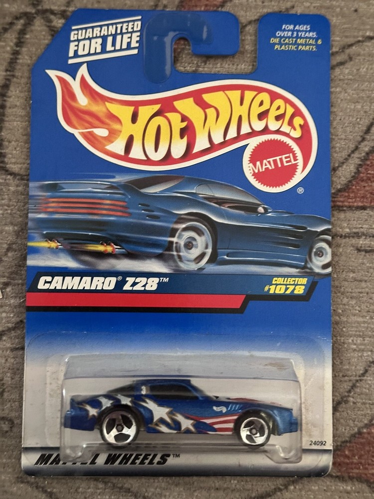 1999 Hot Wheels Camaro Z28 Blue Card Collector #1078