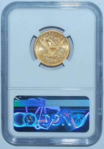 1880 S NGC MS64+ Liberty Head Gold $5 Half Eagle - Picture 2 of 2