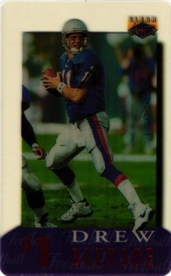 1996 Clear Assets Phone Cards $1 Insert Drew Bledsoe #12 of 30 Patriots HOF? NMt