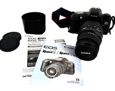 Canon EOS Rebel G 35mm Film SLR Camera Sigma 70-300 mm 1:4-5.6 Macro Lens WORKS