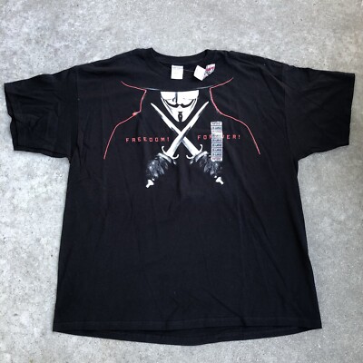 Vtg V For Vendetta Movie Promo T Shirt Natalie Portman Guy Fawkes Deadsto 