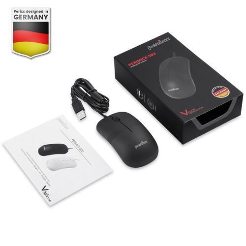 Perixx PERIMICE-503 B, wasserdichte Maus, USB kabelgebunden, schwarz - Bild 2 von 2