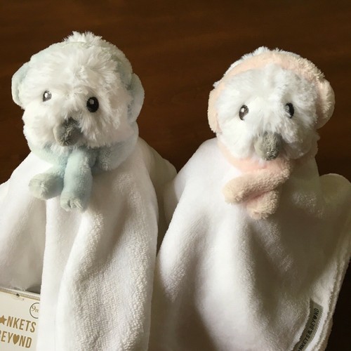 Blankets Beyond Plush Snowman Baby Security Blanket Lovey Pink or Blue NEW 14x14 - Picture 2 of 8
