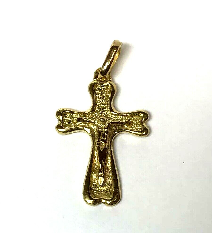 Small Vintage 800 19k Yellow Gold Portuguese Catholic Cross Crucifix Pendant