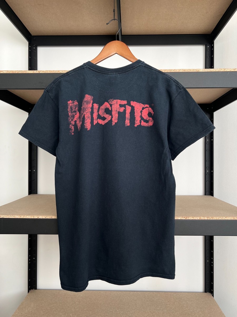 Vintage 2000s Misfits Skull Skeleton English Flag Black T