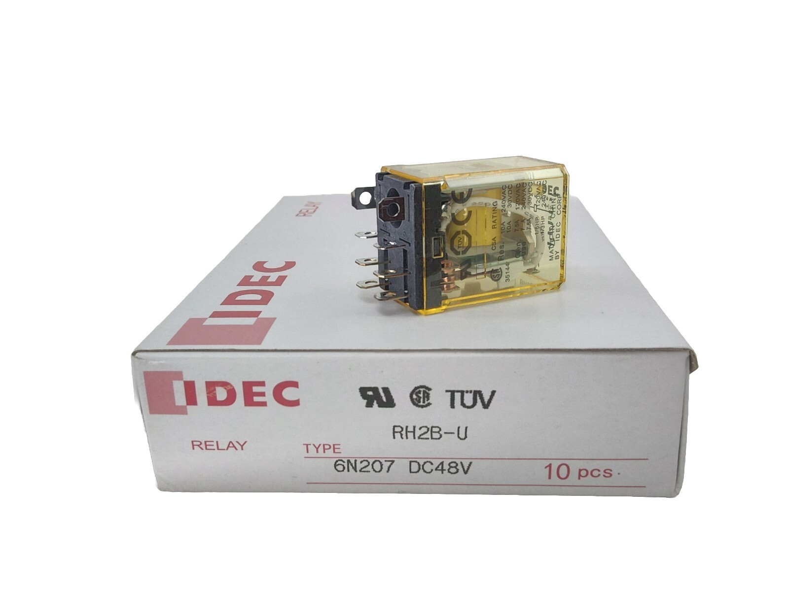 *Lot of 2* Idec RH2B-U DC48V 6N207 Power Relay DPDT 10A 48VDC Blade Terminals