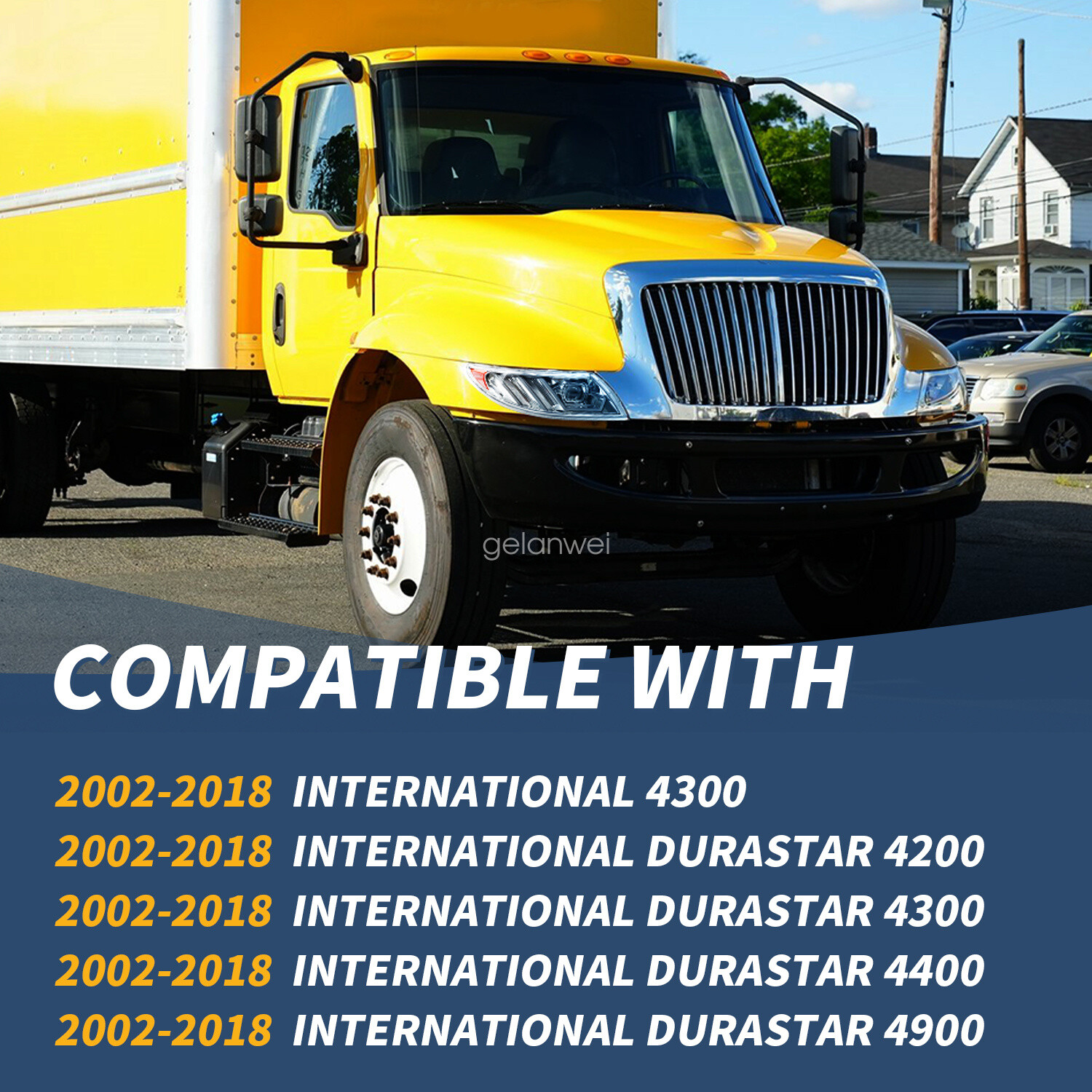 Full LED Projector Pair Headlights For 02-18 International 4100 4200 4300 4400