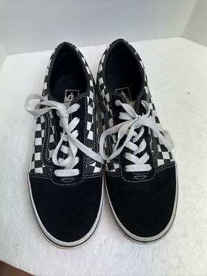 Vans Old School kool Black & White Checker Suede Canvas Shoes Size US YOUTH 5