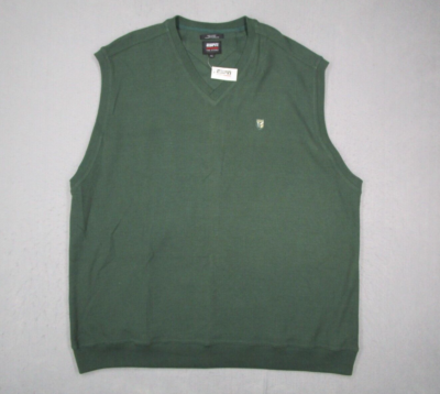 Vintage ESPN The Store Sweater Vest Mens 2XL XXL Green V Neck Pullover Golf  Y2K