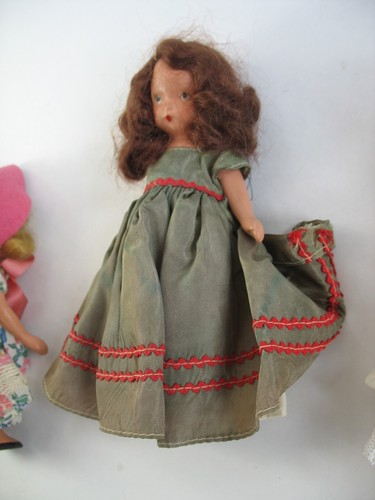 S/4 Nancy Ann Storybook bisque dolls Bride Bridesmaid Taffeta Floral - Picture 10 of 11