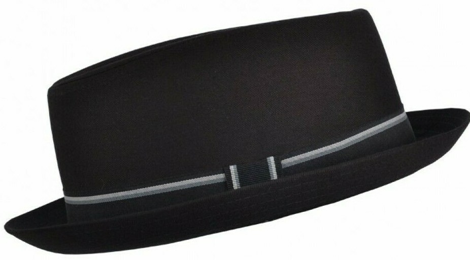 Mens Pork Pie Hat Faux Leather Distressed Look Trilby Fedora Gangster Brown Boys - Foto 10