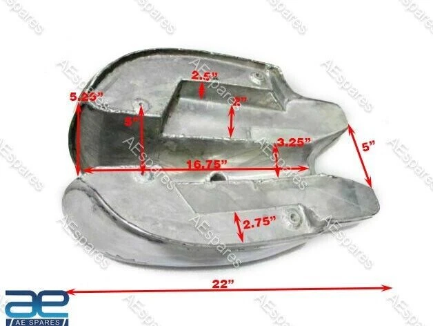 Tanque de gasolina de aluminio para BSA A65 Spitfire Lyta Rocket Goldstar Foto 3 de 4