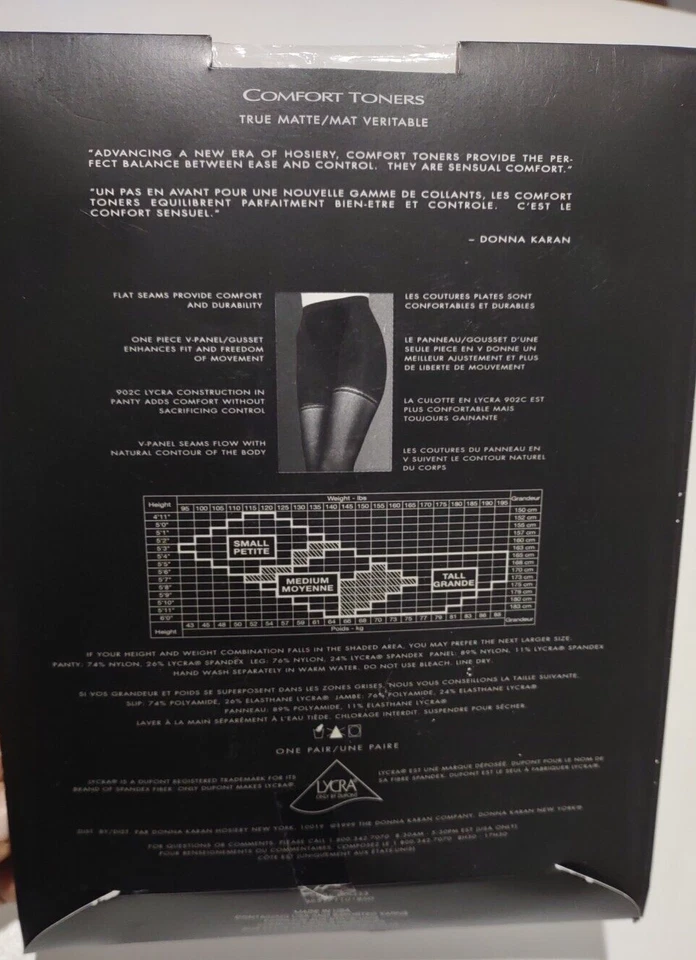 2 Donna Karen Comfort Toners True Matte Veritable Pantyhose Navy Medium Charcoal - Image 3 of 4