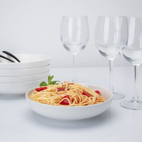 6pcs Pasta Bowl Ceramic Salad Serving Plate Soup Bowl Dishwasher Microwave Safe - Picture 2 of 11