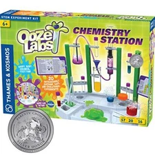 Colorful Science Fundamentals Kit 57 Piece Chemistry Lab for Kids Experiments