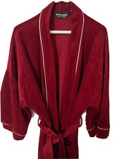 Vintage 70 s Velour Robe Pierre Cardin Loungewear Piping Smoking Robe One Size