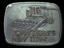 TF11121 VINTAGE 1978 JOHN DEERE'S NEW TITANS FARM EQUIPMENT BELT BUCKLE