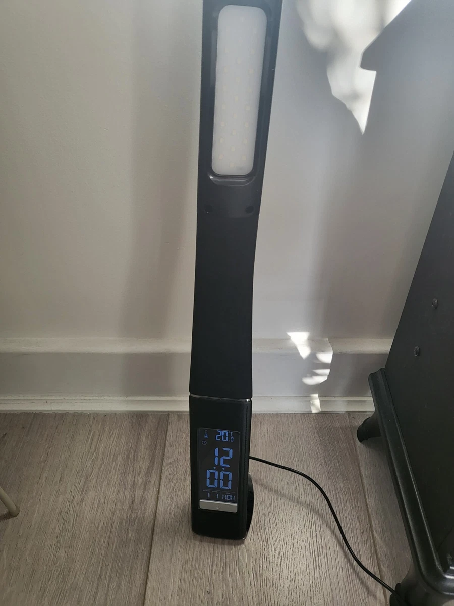 LED Desk Lamp adjustable lidl black clock alarm room temperature