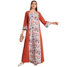 Dubai Loose Kaftan Abaya Muslim Women Long Maxi Dress Arab Islamic Cocktail Gown