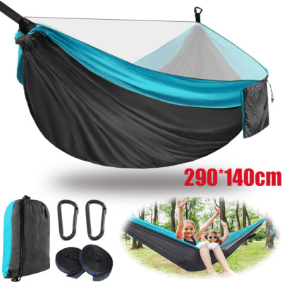Hängematte Outdoor mit Moskitonetz Hammock Camping kompl. mit Baumring 2m DHL