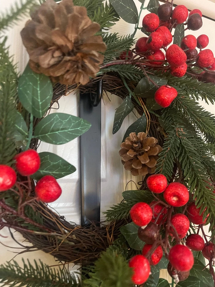 Guirnalda y candelabro Amish hecho a mano sobre la puerta - hierro forjado negro - Amish Foto 3 de 4