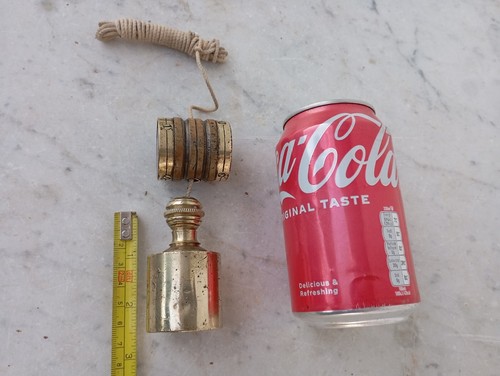 Bloque de nivel vertical Bob Mason de plomada cilindro pequeño de 2,5" de latón de colección con anillos de latón - Imagen 12 de 16