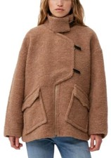 Ganni Brown Boucle Wool Shoulder Jacket Womens Size 34 Ref Rp181