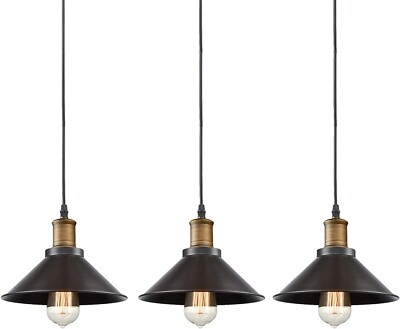Industrial Mini Oil Rubbed Bronze Pendant Light With Umbrella Shade 3 Pack