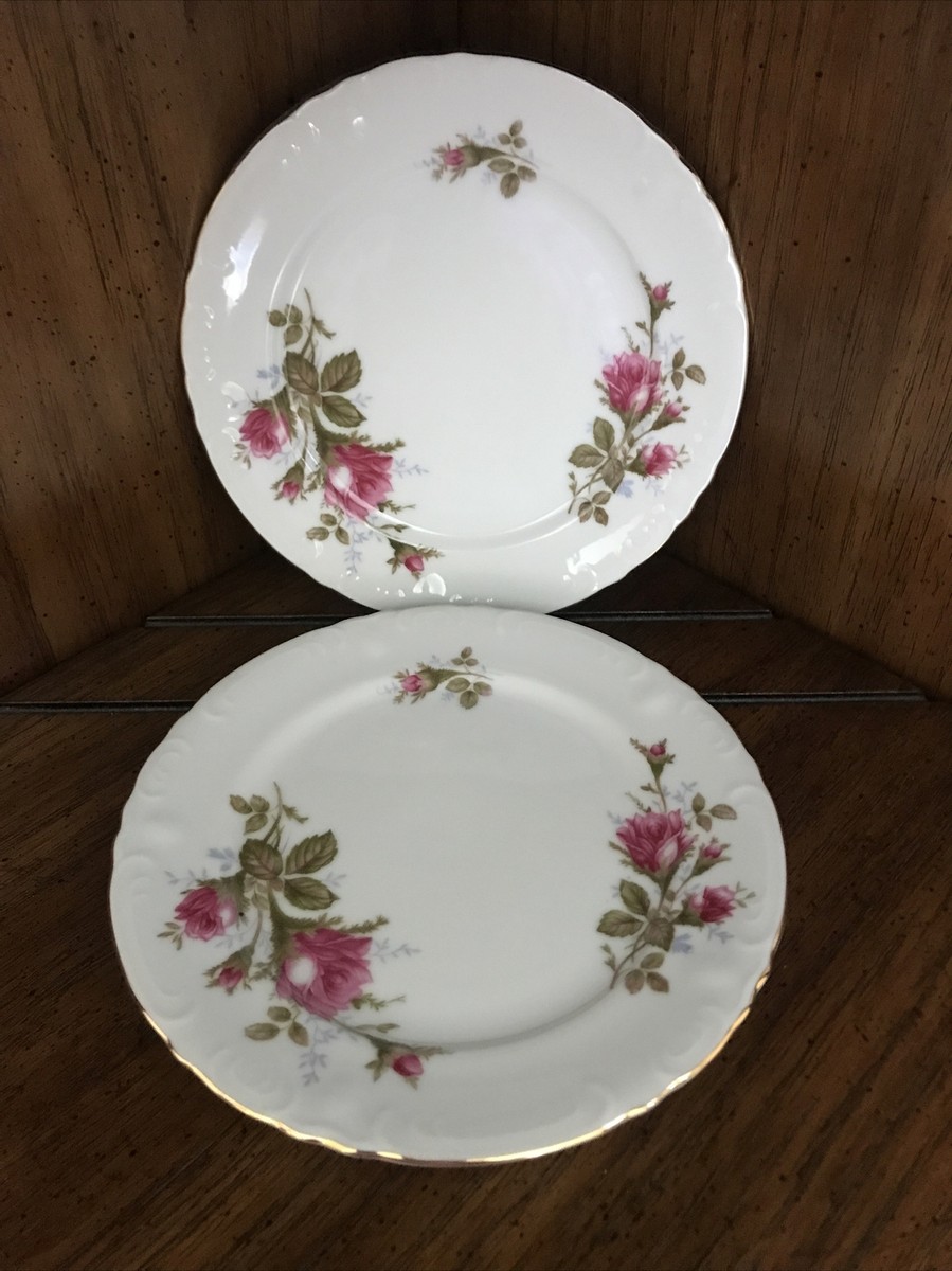 ROYAL ROSE Fine China Japan 7 1/2” Salad Plates PRISTINE Set Of 2