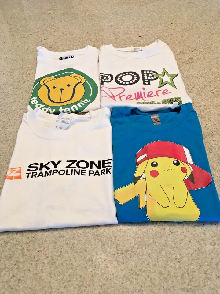 Lote de 4 camisetas serigrafiadas manga corta para niña (6-8) Foto 2 de 4