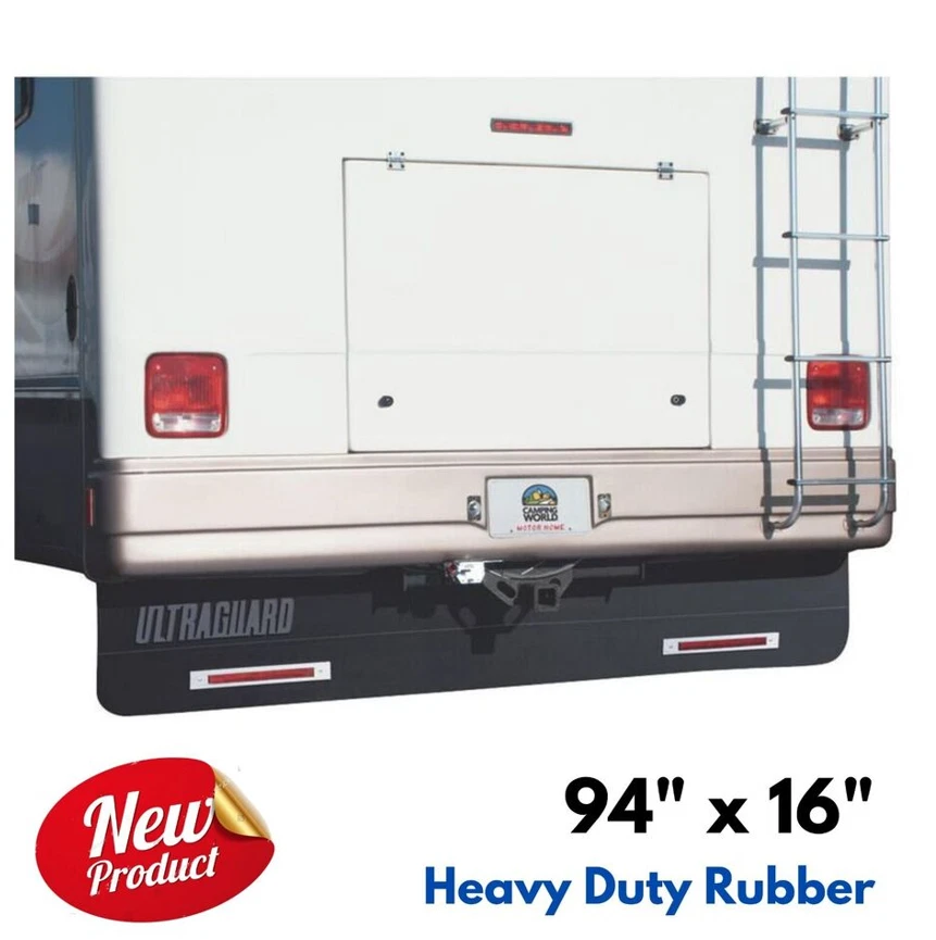 Heavy Duty Rubber RV Mud Flap Rock Guard Rear Coach Trailer Tow Shield Protector