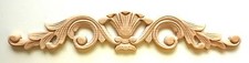 16"W X 3"H X 3/8"TH Hand Carved Red Oak, Birch Wood Onlay Applique Corbel