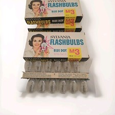 3 -12 Packs Sylvania Flashbulbs Blue Dot M3 Clear Bulbs Vintage
