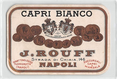 02237 "CAPRI BIANCO - J. ROUFF NEAPEL - SUCC. CAPRI & MARSALA " ETIKETT. ORIG.