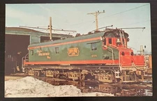 CHICAGO NORTH SHORE&MILWAUKEE 458 FREIGHT LOCOMOTIVE 1958 COLOR POSTCARD