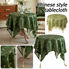 Chinese Style Luxury Green Bamboo Pattern Classical Tablecloth Table Cover New
