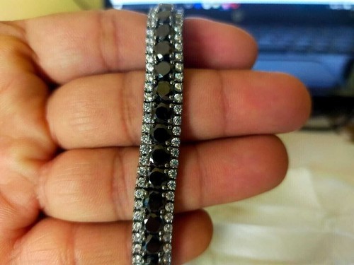 5 Ct Round Cut Simulated Diamond Men's Tennis Bracelet 925 Sterling Silver 8" - 第 2/5 張圖片