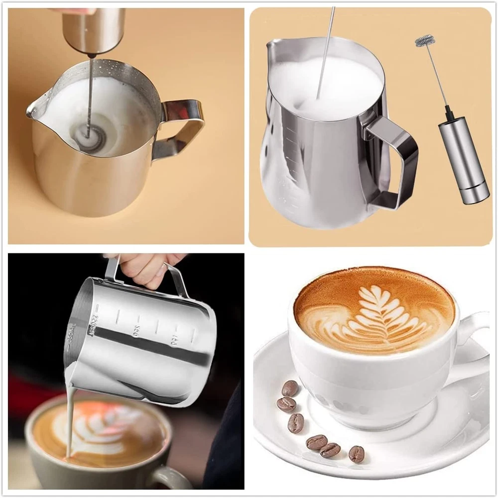 Milk Frother Handheld Battery Operated, Coffee Frother for Milk Foaming, Latte/C