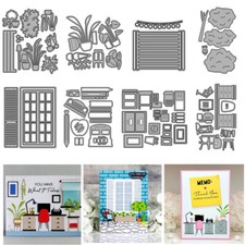 Homeworking Plants Window Metal Cutting Dies Stencils Embossing Diy Paper Craft