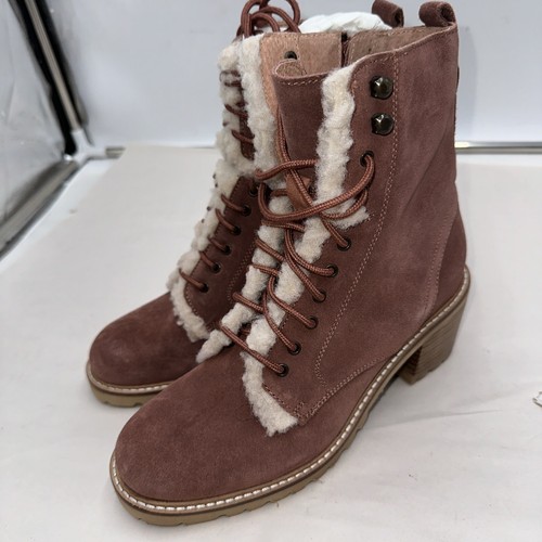 NEW Seychelles Irresistible Suede Leather Combat Boots Sz 7.5 In Cognac - Picture 4 of 7
