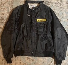 Vtg Swingster World Parts Mens Size XL USA Made Nylon Zip Bomber Racing Jacket