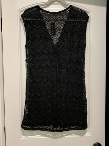 Hotouch Swimsuit Cover Up Women's XS Lace Bikini Beachwear Sheer Leaf Chevron - Picture 2 of 12