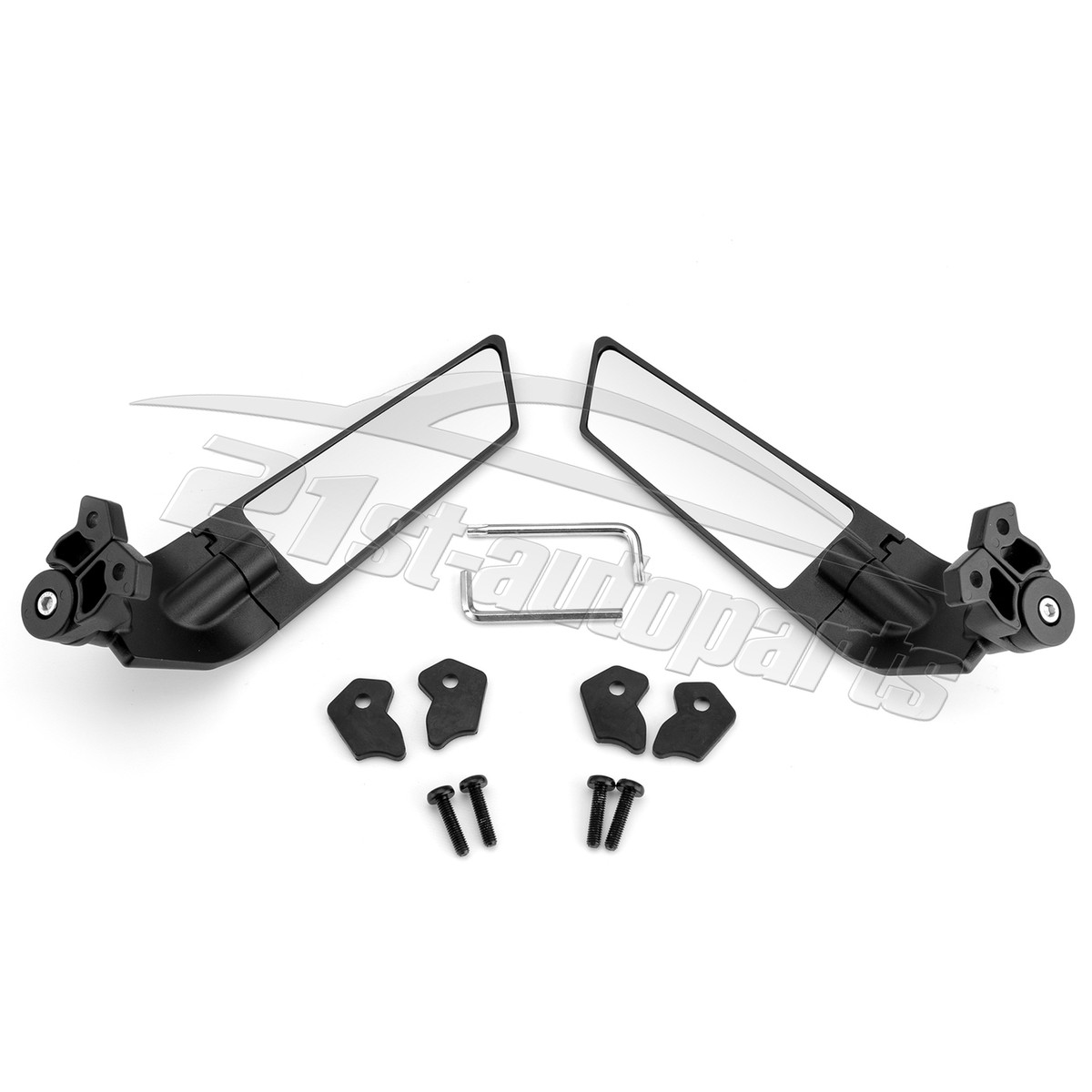 Miru⭐︎ Rizoma Stealth Sport Mirrors | Black | Kawasaki ZX-10R / RR