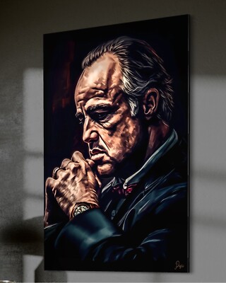 Der Pate Leinwand Bild The Godfather Corleone Farbig Dekoration Wandbild XXL