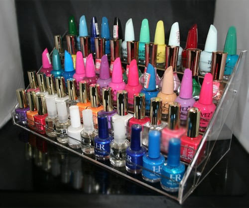 5 TIER 3 SIZE NAIL POLISH ACRYLIC DISPLAY STAND HOLDS APPROX20/30/60 BOTTLES - Picture 2 of 3